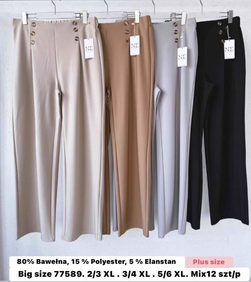 Spodnie duże rozmiary damskie Roz 2XL-6XL, Mix Kolor Paczka 12 szt